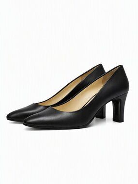 Etienne Aigner Black Leather Classic Mid Heel Pumps Size‎ 8